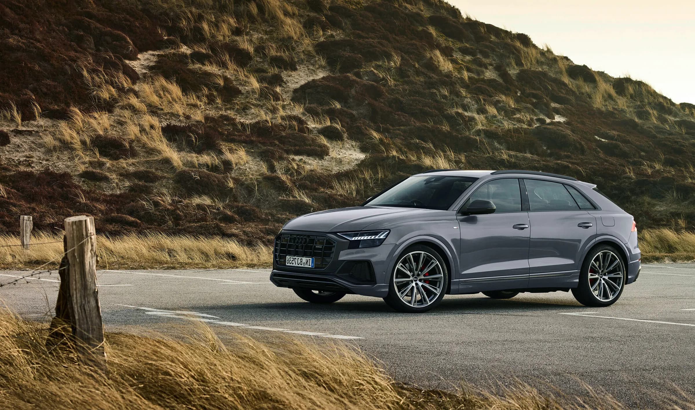 Audi Q8 on a mountain road in Albania